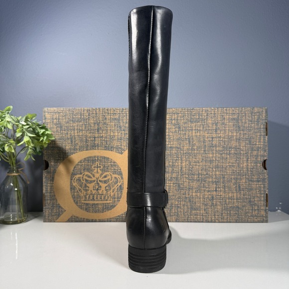 Born Saddler Black Leather Knee High Boots Women Size 5 M - Picture 10 of 10